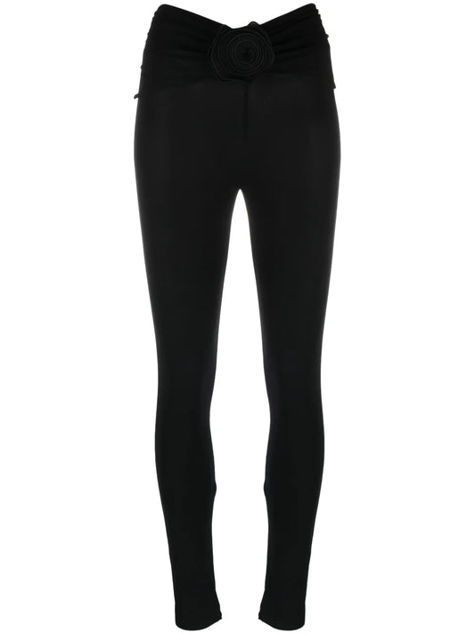 Floral-Appliqué Leggings