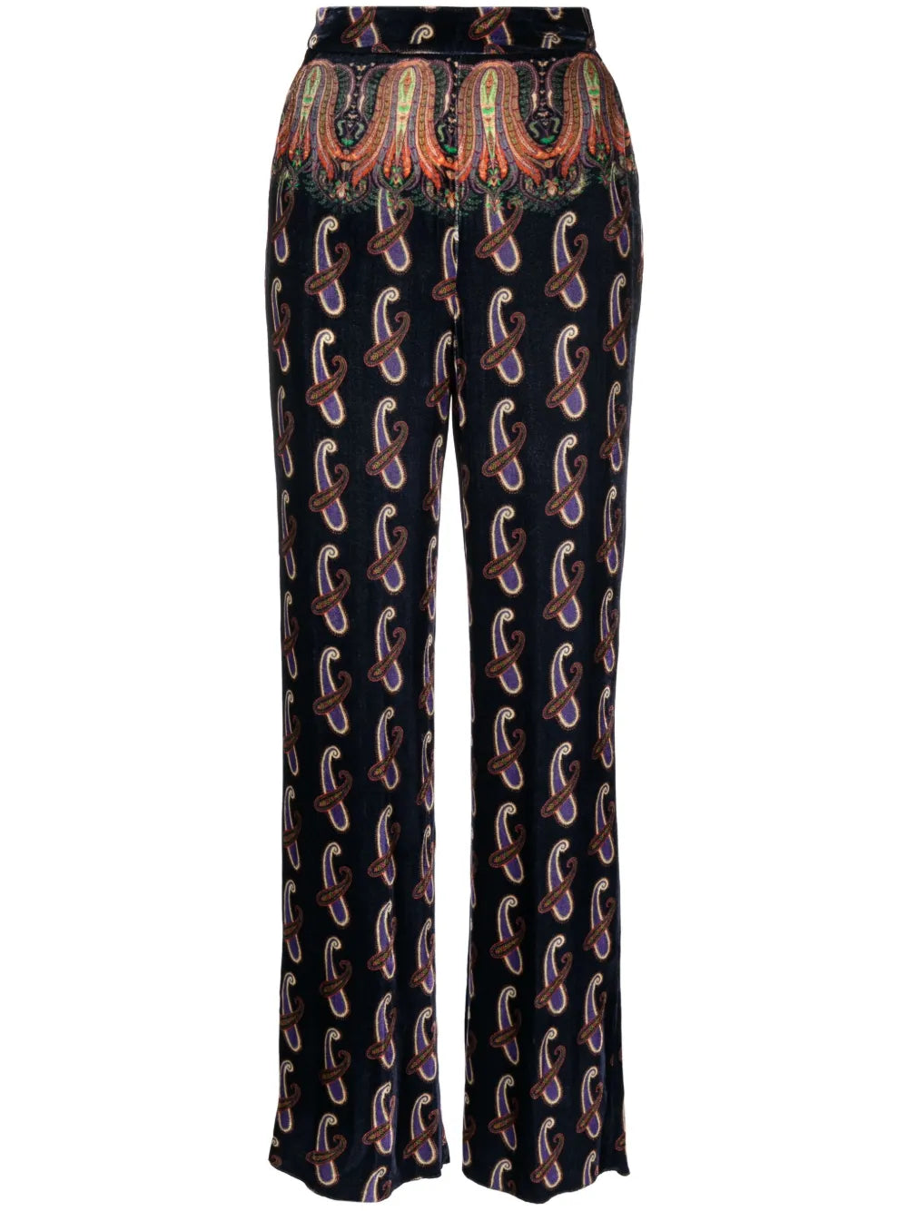 Patterned-Jacquard Velvet Trousers