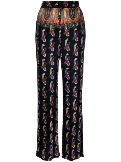 Patterned-Jacquard Velvet Trousers