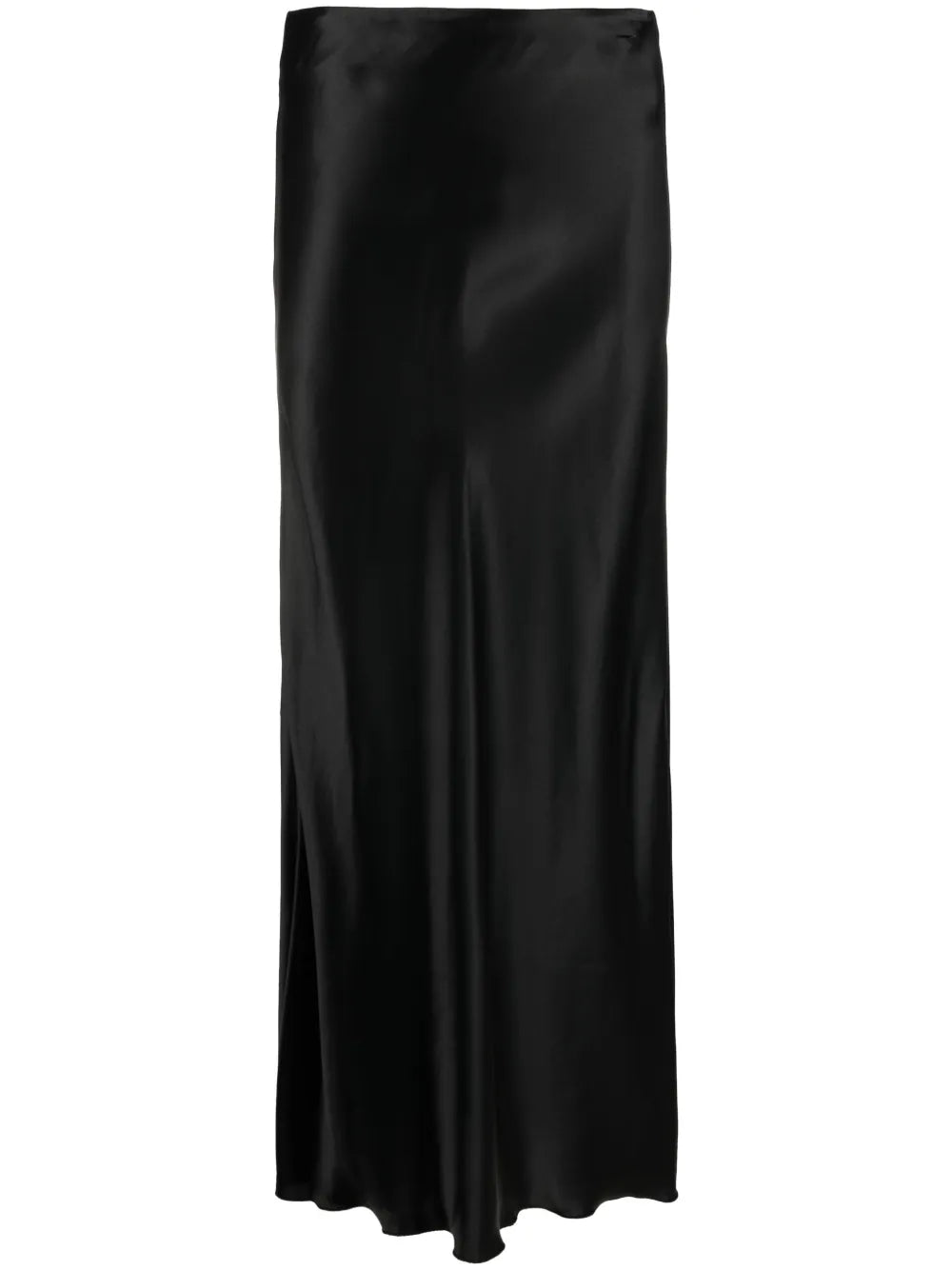 High-Waisted Satin Midi Skirt