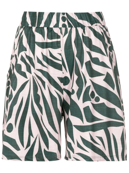 Graphic-Print High-Waist Shorts