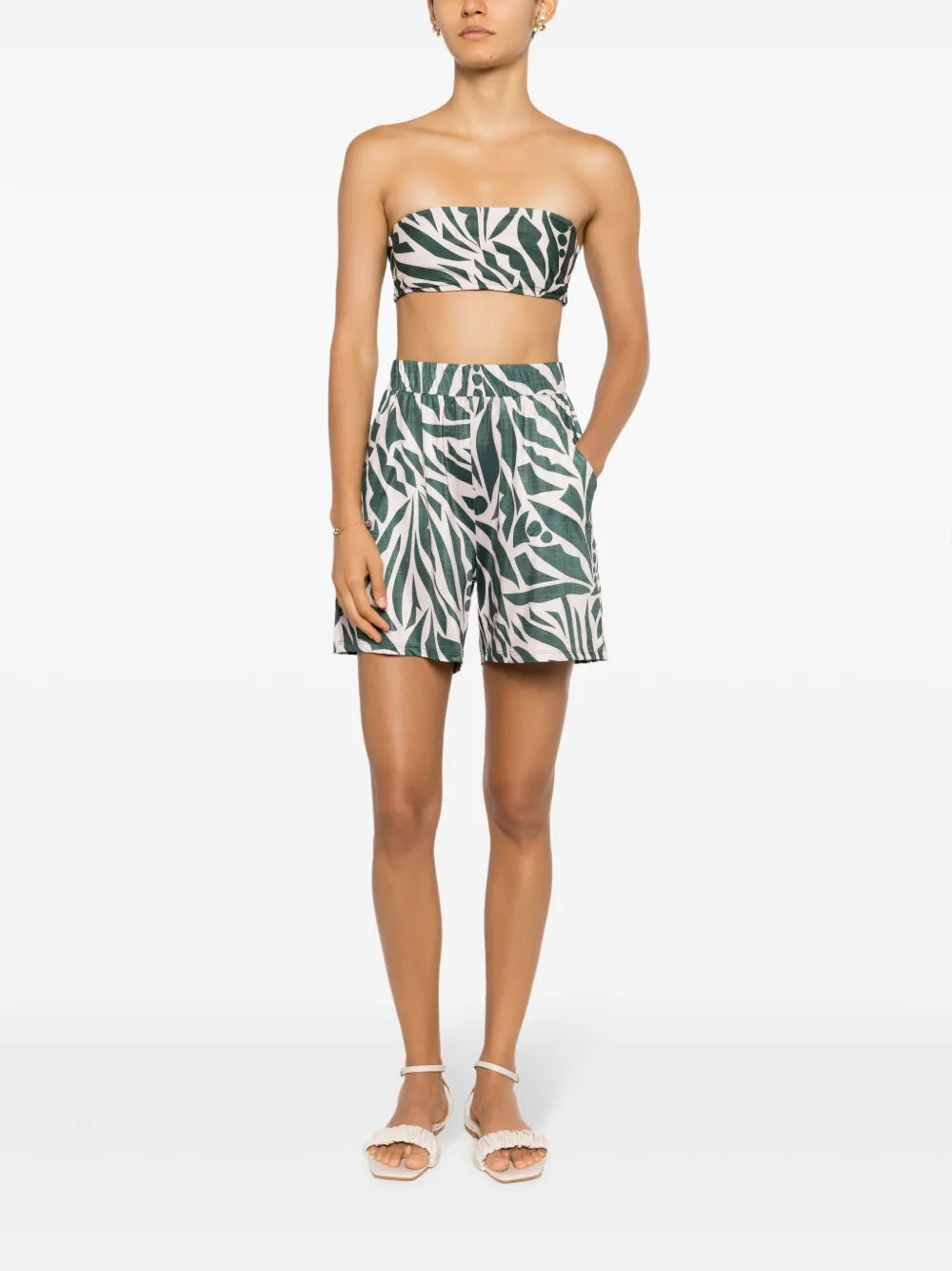 Graphic-Print High-Waist Shorts