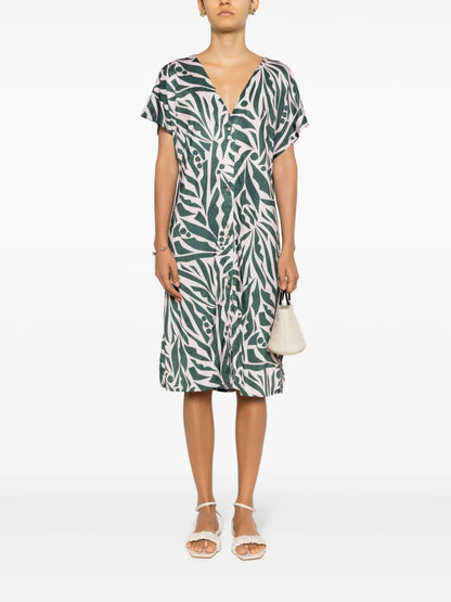 Artemis Graphic-Print Midi Dress