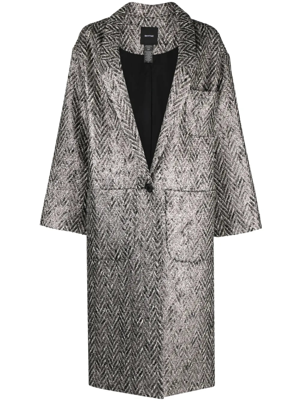 Herringbone Single-Breasted Coat