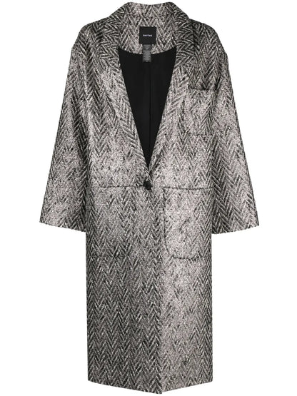 Herringbone Single-Breasted Coat