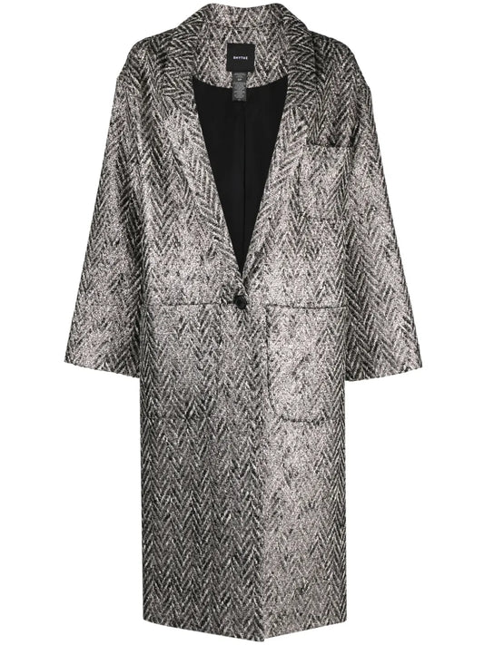 Herringbone Single-Breasted Coat