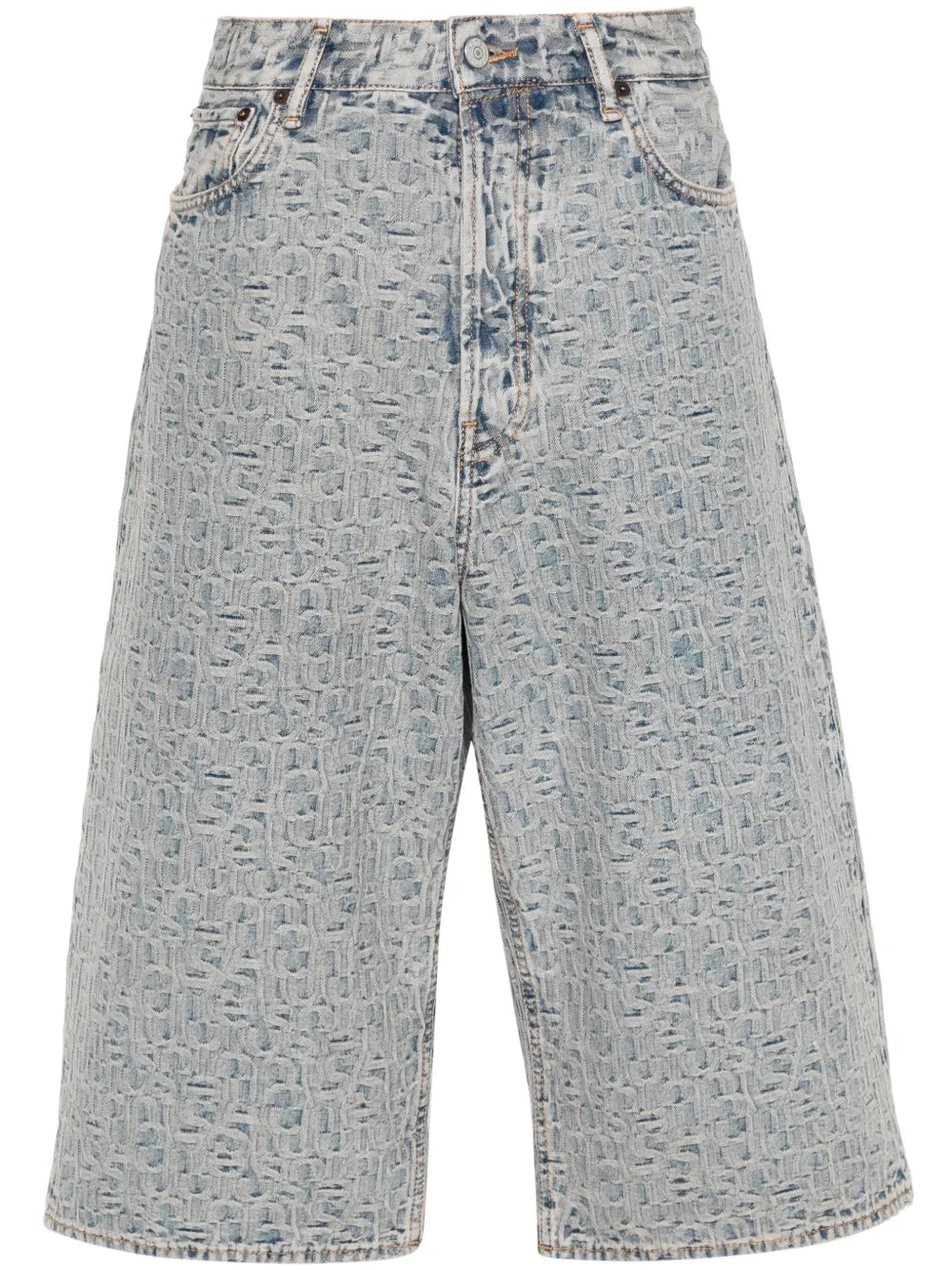 Monogram-Jacquard Denim Shorts
