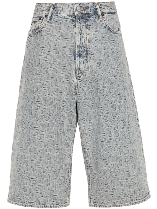Monogram-Jacquard Denim Shorts