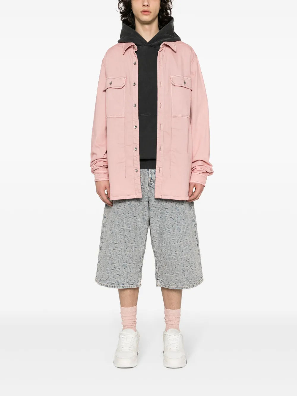 Monogram-Jacquard Denim Shorts