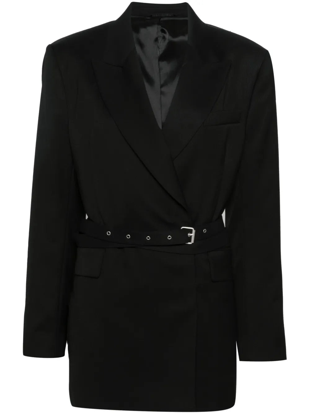 Double-Breasted Herringbone Blazer