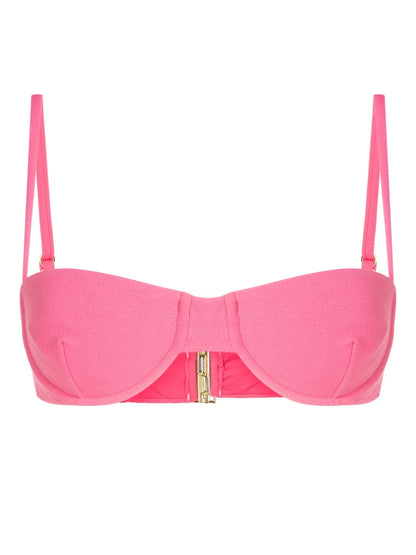 Sweetheart-Neck Clasp-Fastening Bikini Top