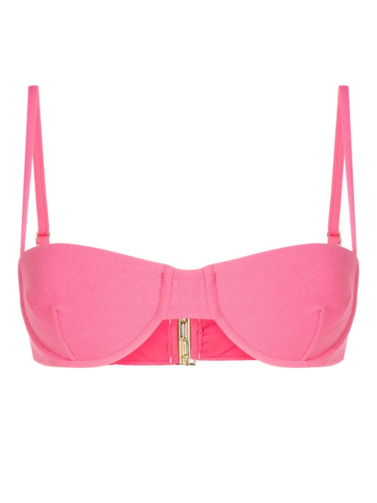 Sweetheart-Neck Clasp-Fastening Bikini Top