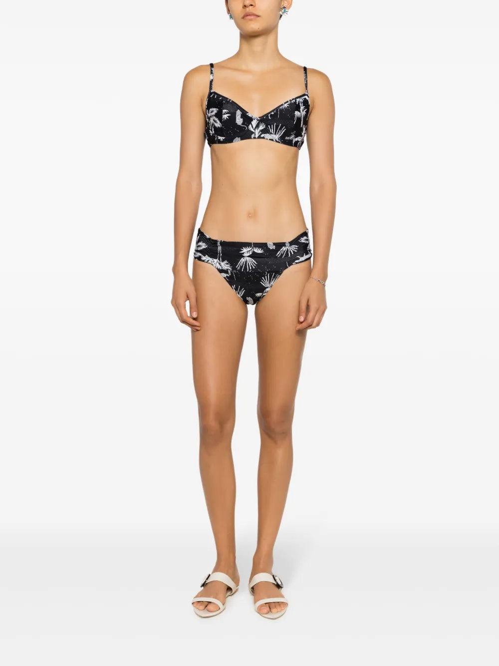 Jasper Shirred-Waist Bikini Bottom