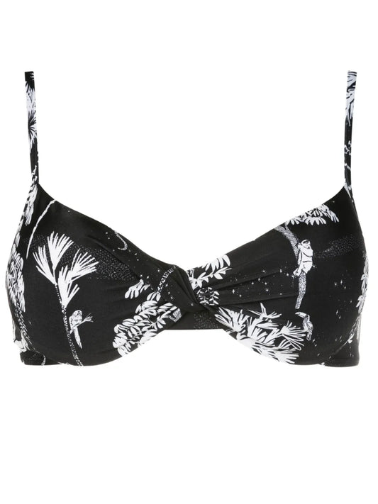 Cassis Twist-Detail Bikini Top