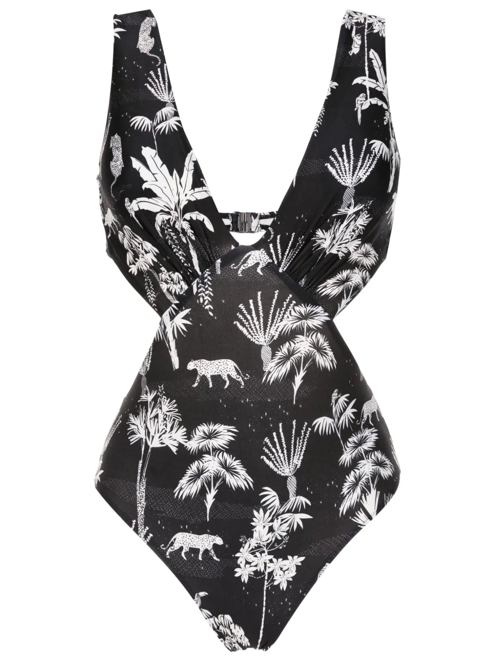 Alecis Graphic-Print Cut-Out One-Piece