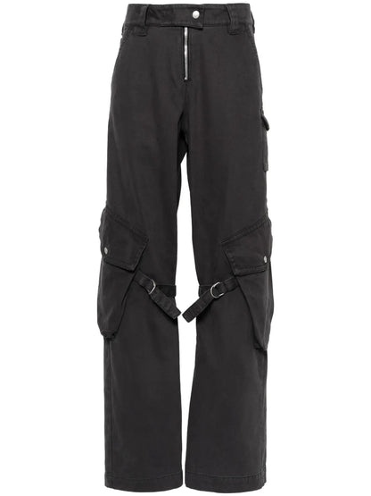 Mid-Waist Straight-Leg Trousers