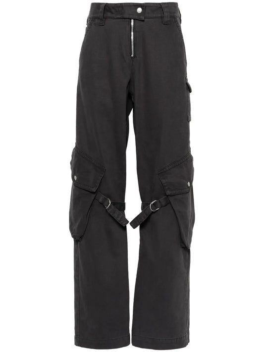 Mid-Waist Straight-Leg Trousers
