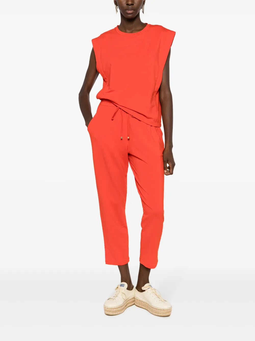 High-Waist Cropped Track Pants