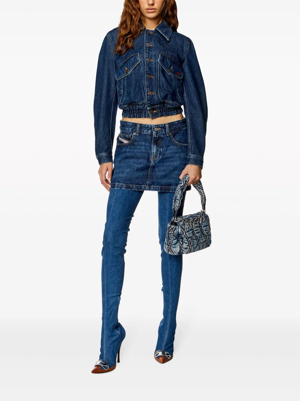 De-Ron Low-Rise Denim Miniskirt