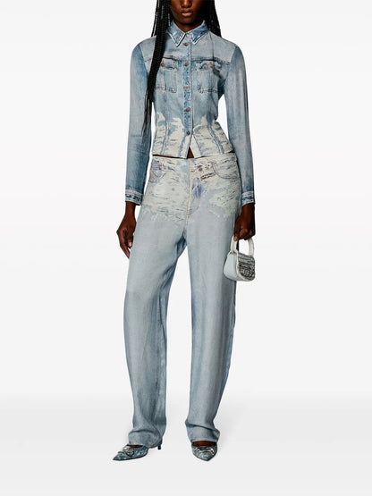 C-Lorelle Denim-Print Shirt