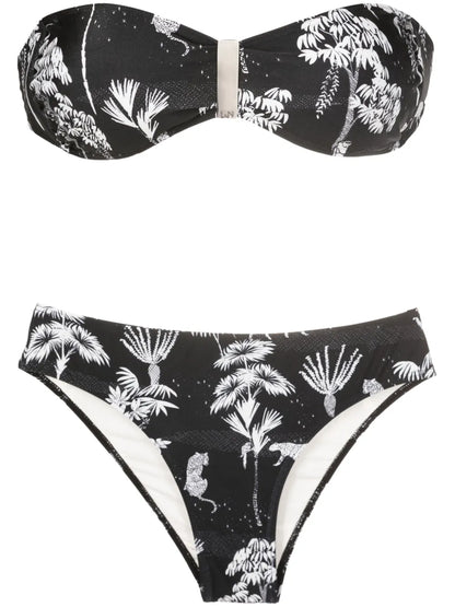 Ester Graphic-Print Strapless Bikini