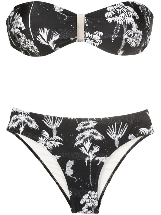 Ester Graphic-Print Strapless Bikini