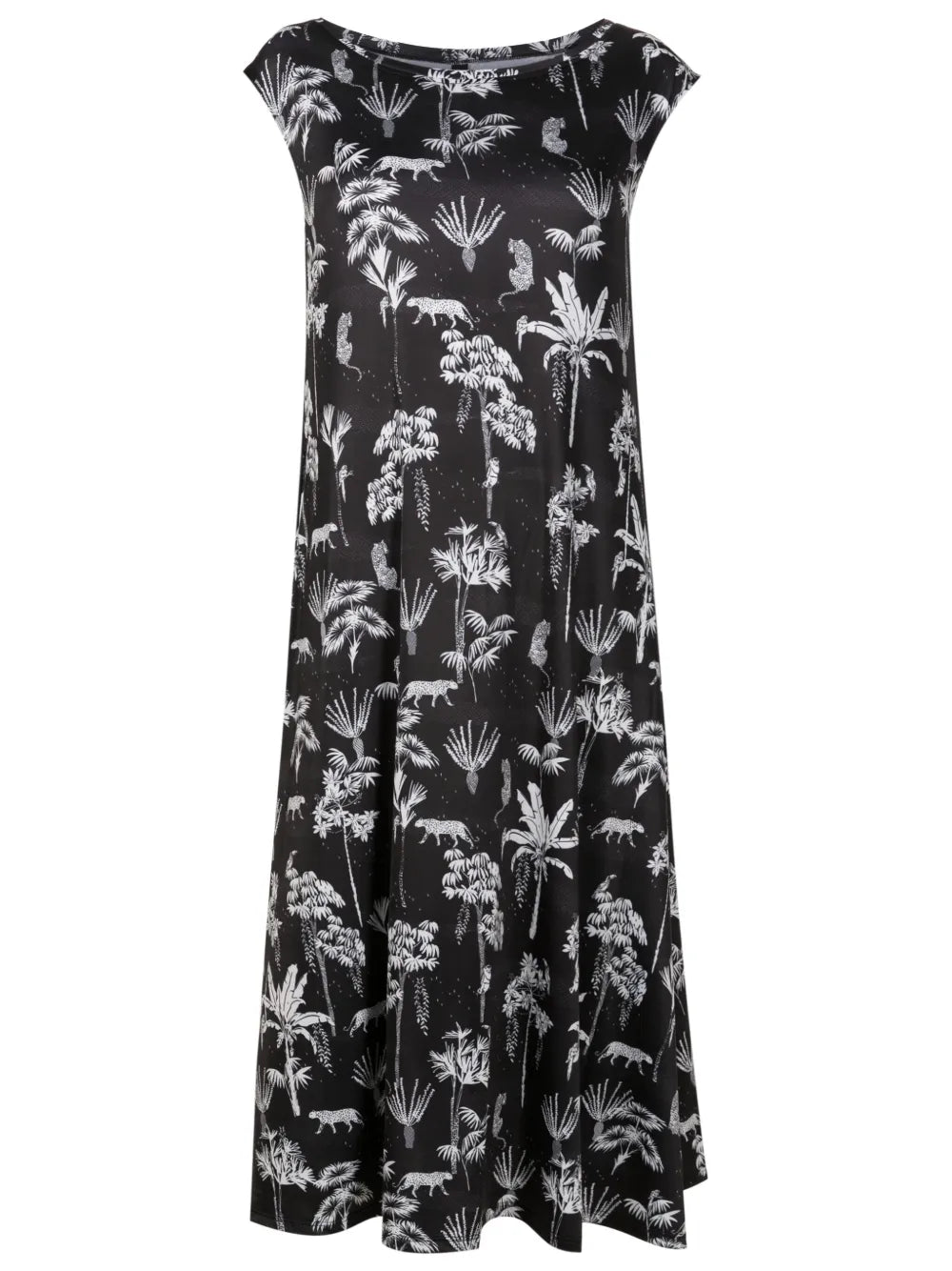 Tie Botanical-Print Midi Dress