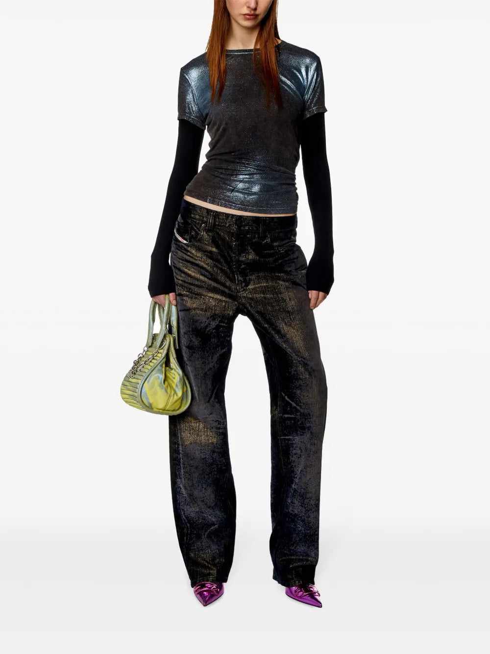 T-Miwa Layered Acid-Wash T-Shirt