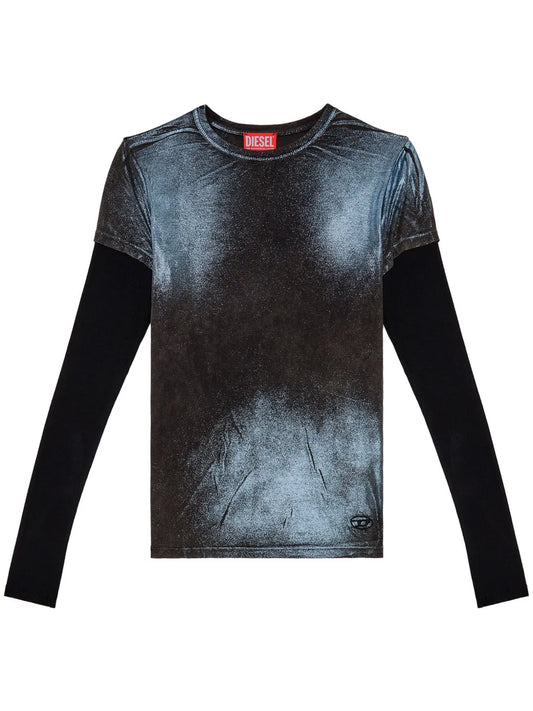 T-Miwa Layered Acid-Wash T-Shirt