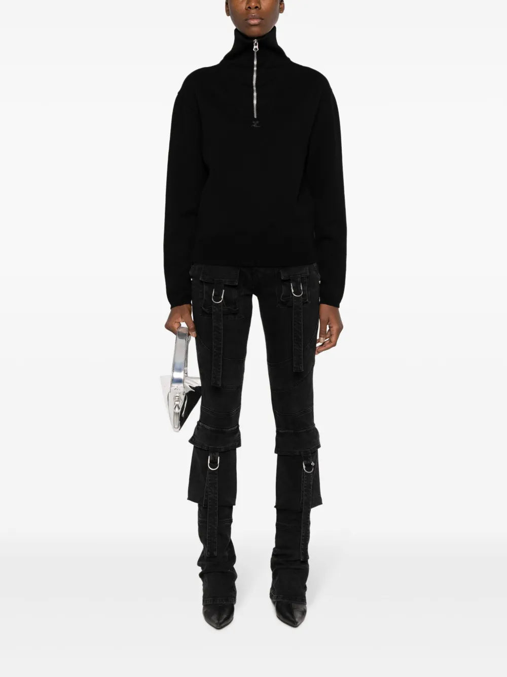 Logo-Patch Half-Zip Jumper
