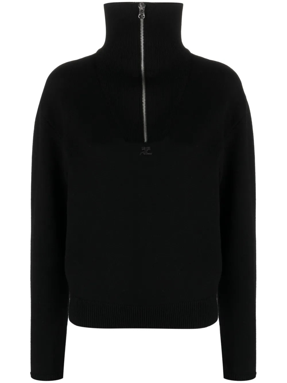 Logo-Patch Half-Zip Jumper