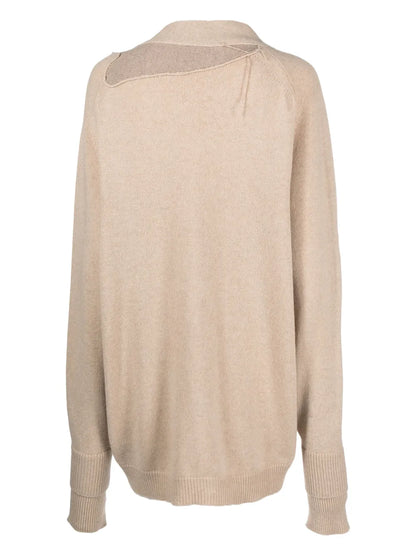 Panelled-Design Cashmere-Blend Cardigan