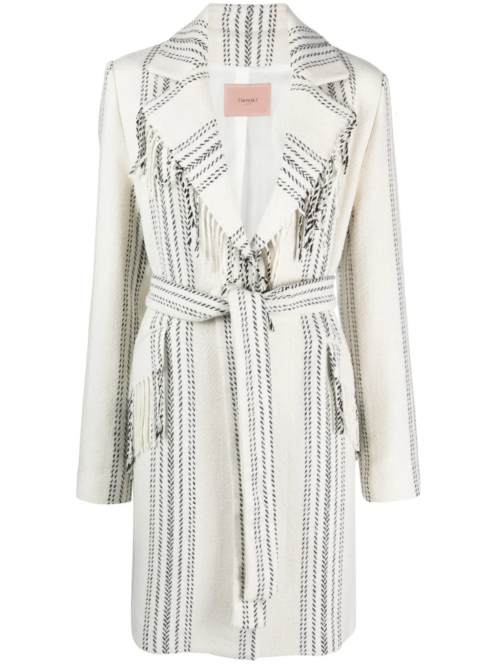 Jacquard Fringed Coat