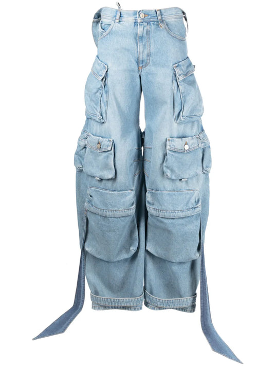Wide-Leg Cargo Jeans