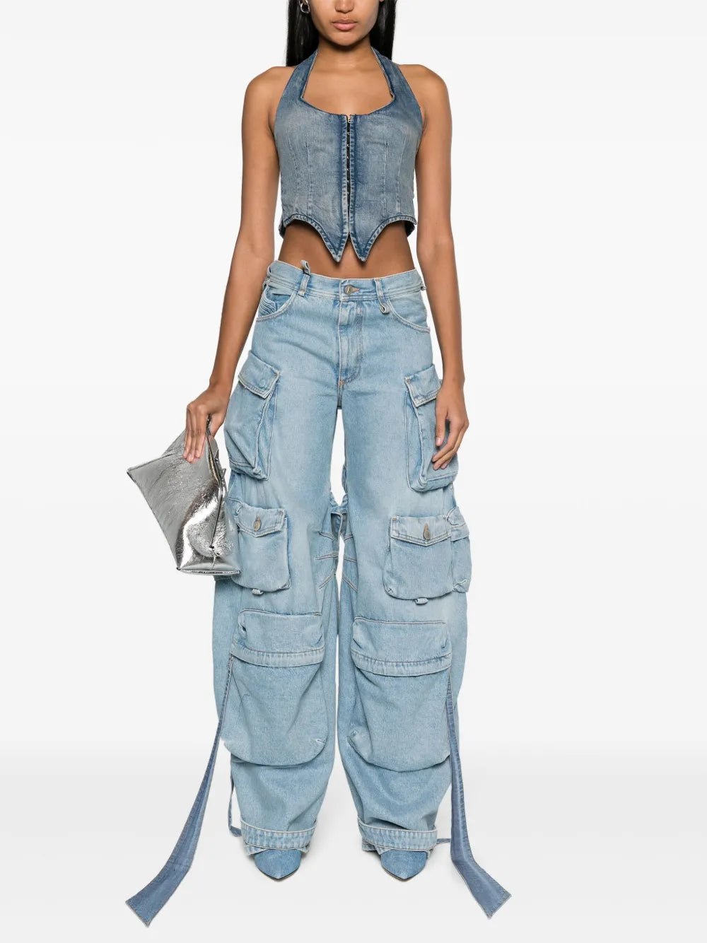 Wide-Leg Cargo Jeans