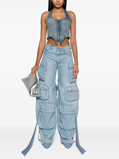 Wide-Leg Cargo Jeans