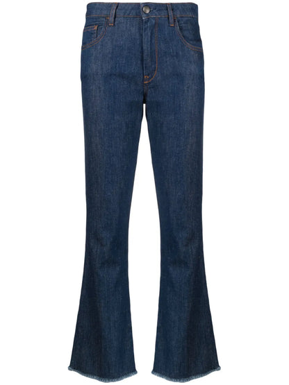 Mid-Rise Straight-Leg Cropped Jeans