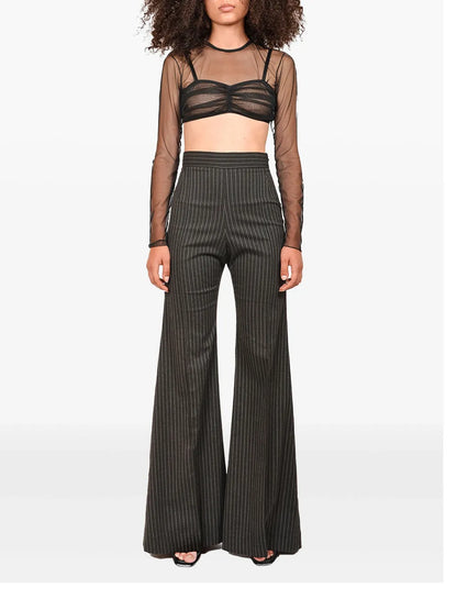 Semi-Sheer Construction Cropped Top