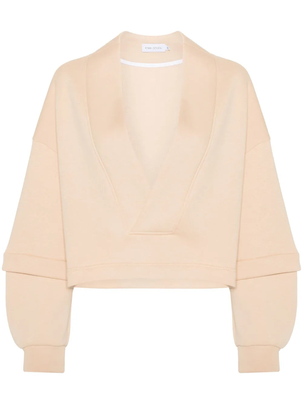V-Neck Cotton-Blend Sweatshirt