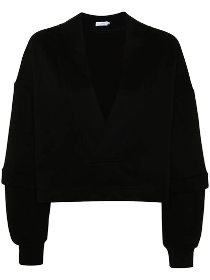 V-Neck Cotton-Blend Sweatshirt