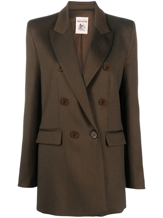 Double-Breasted Wool-Blend Blazer