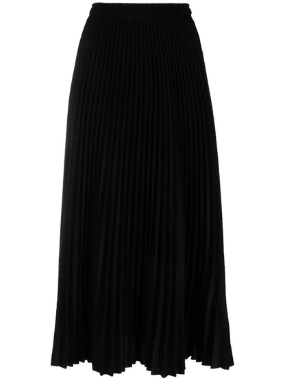 High-Waisted Pleated Midi Skirt