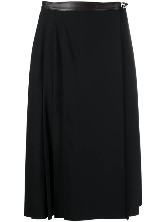Belted Pleated Skirt