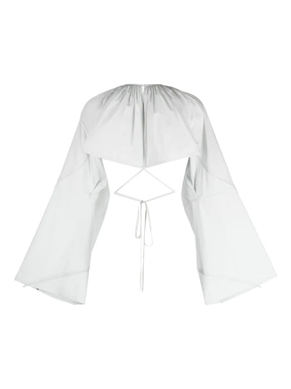 Gathered-Detail Cropped Blouse