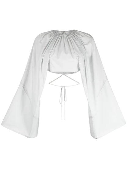 Gathered-Detail Cropped Blouse