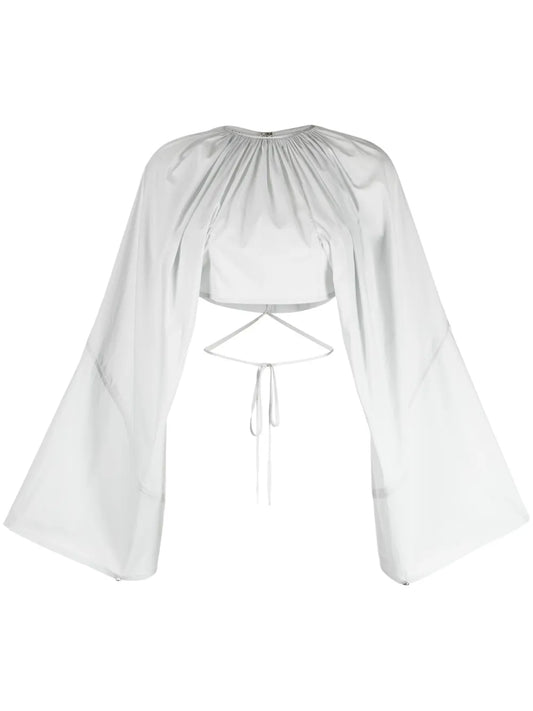 Gathered-Detail Cropped Blouse