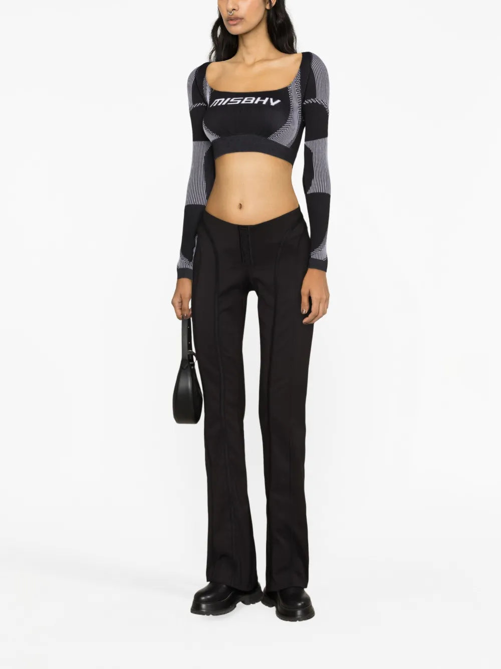 Logo-Jacquard Crop Top
