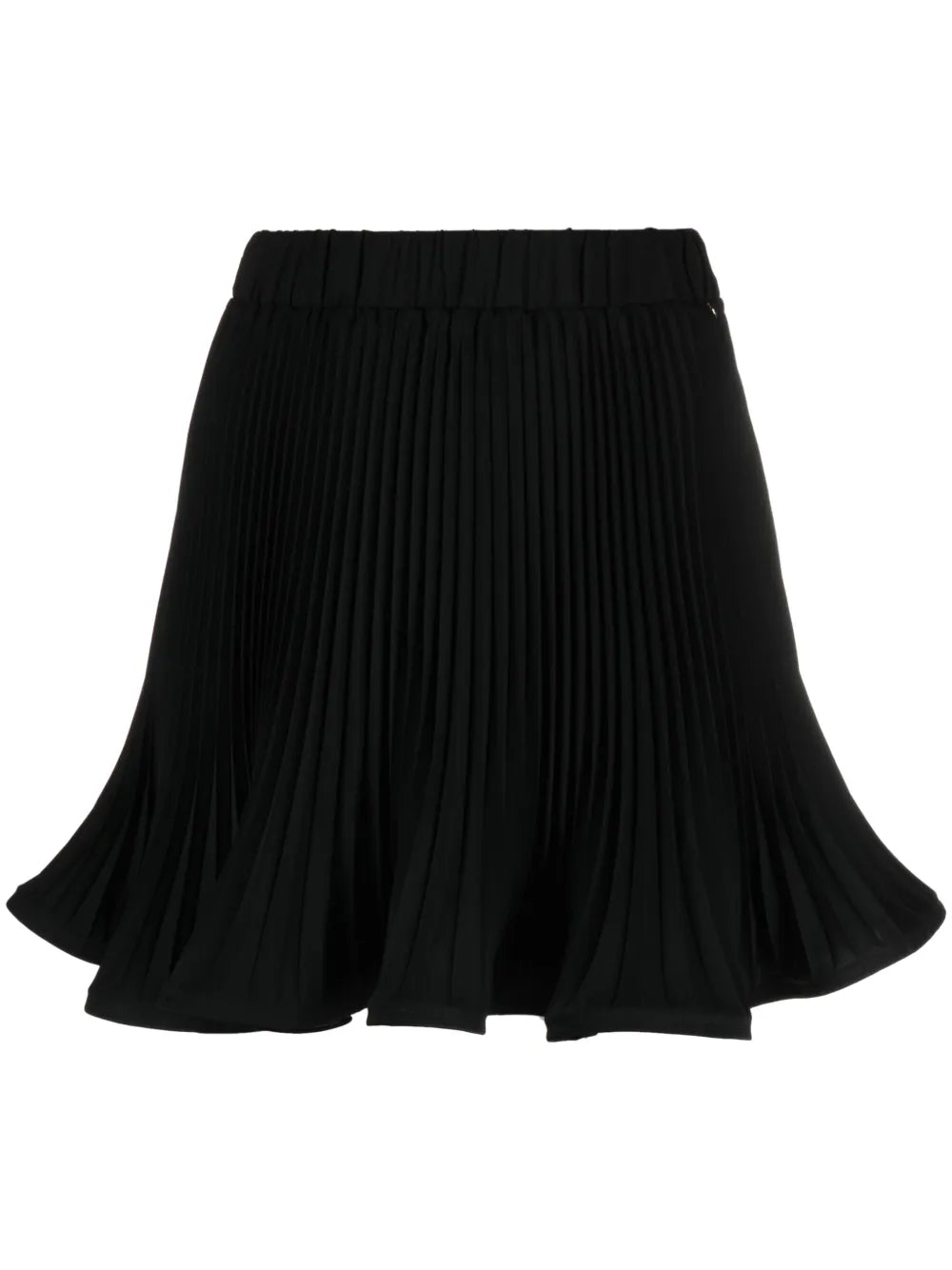 Elasticated-Waist Pleated Miniskirt