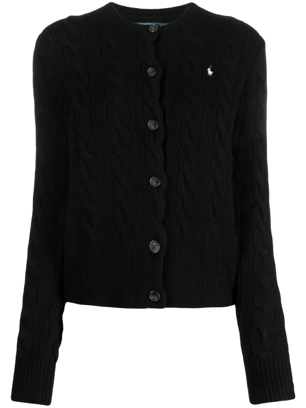 Polo Pony-Embroidered Cable-Knit Cardigan