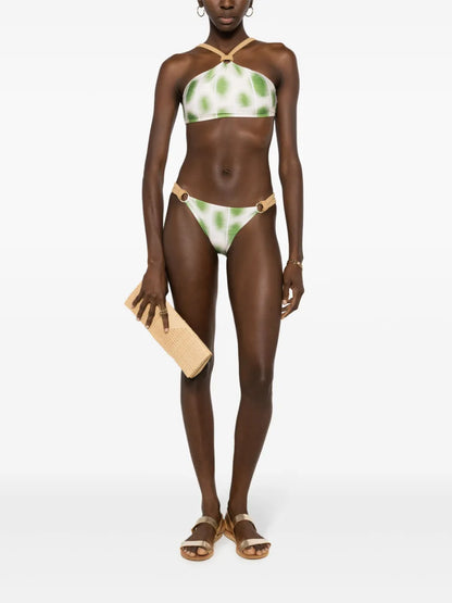 Abstract-Print Rope-Detail Bikini Bottoms